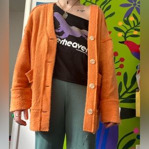 Orange Fuzzy Sweater by Out from Under Urban Outfitters